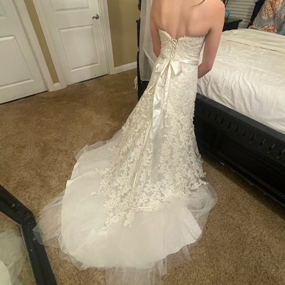 Strapless Beaded Wedding or Debutante Dress - Picture 4 of 11